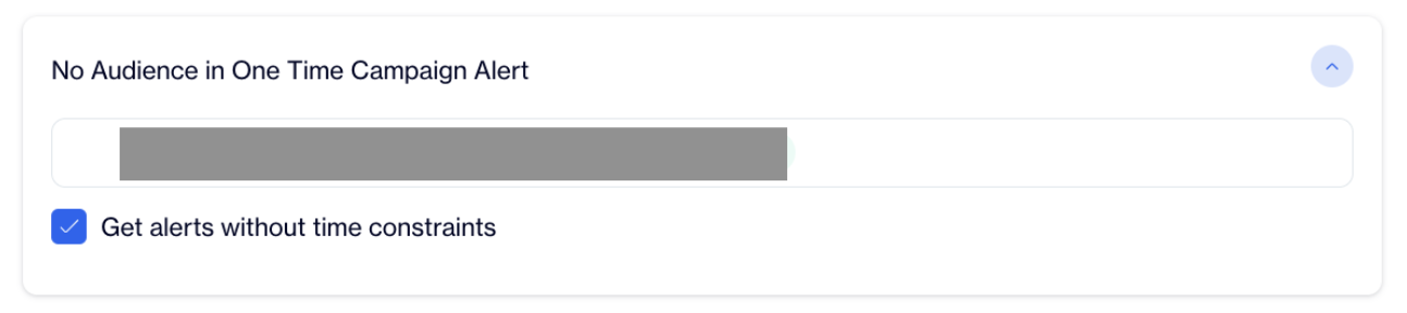 No Audience in One-Time Campaign Alert