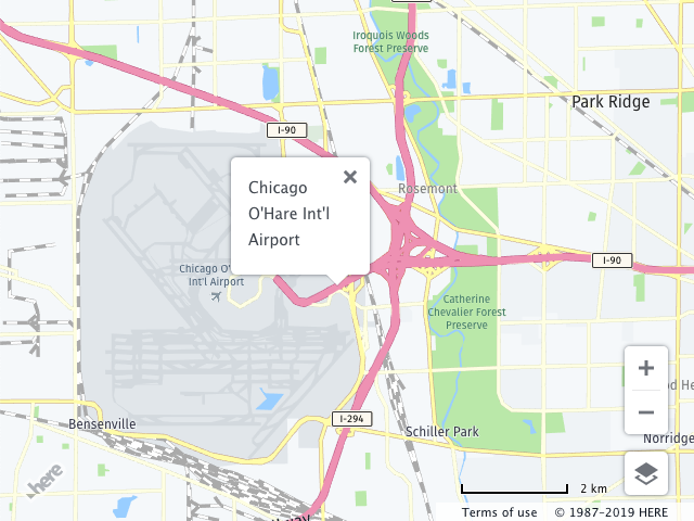 The map after retrieving landmark information