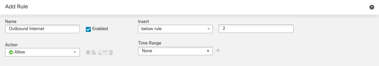 **Figure 12:** Outbound Internet rule general options