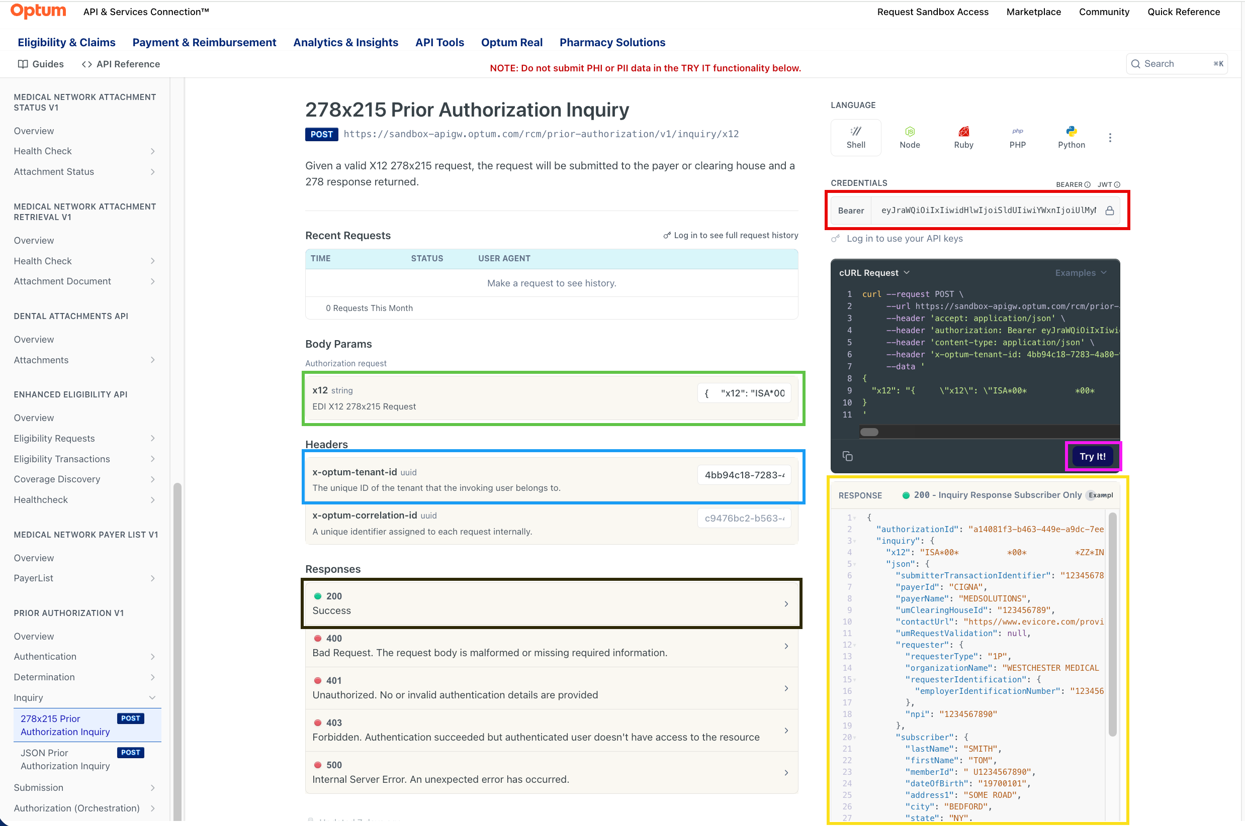 Prior Auth X12 Endpoint Example