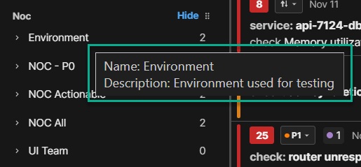 Environment Description in Incident Feed