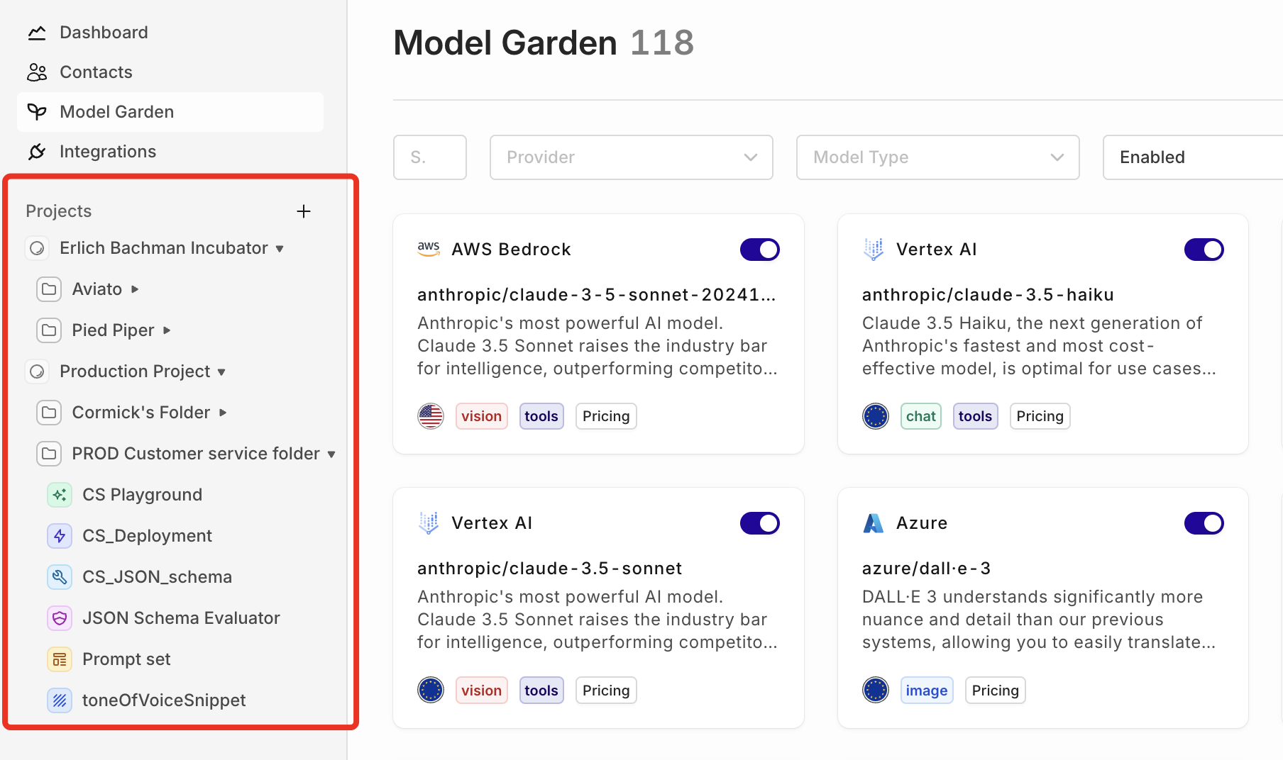 Example folder structure