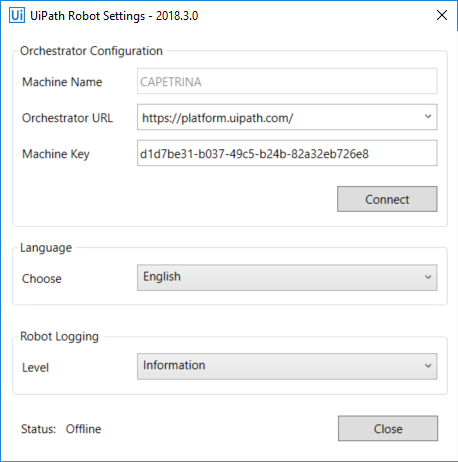 connect robot to orchestrator uipath