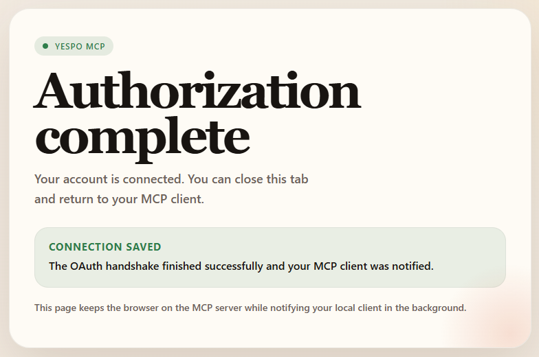 Authorization complete
