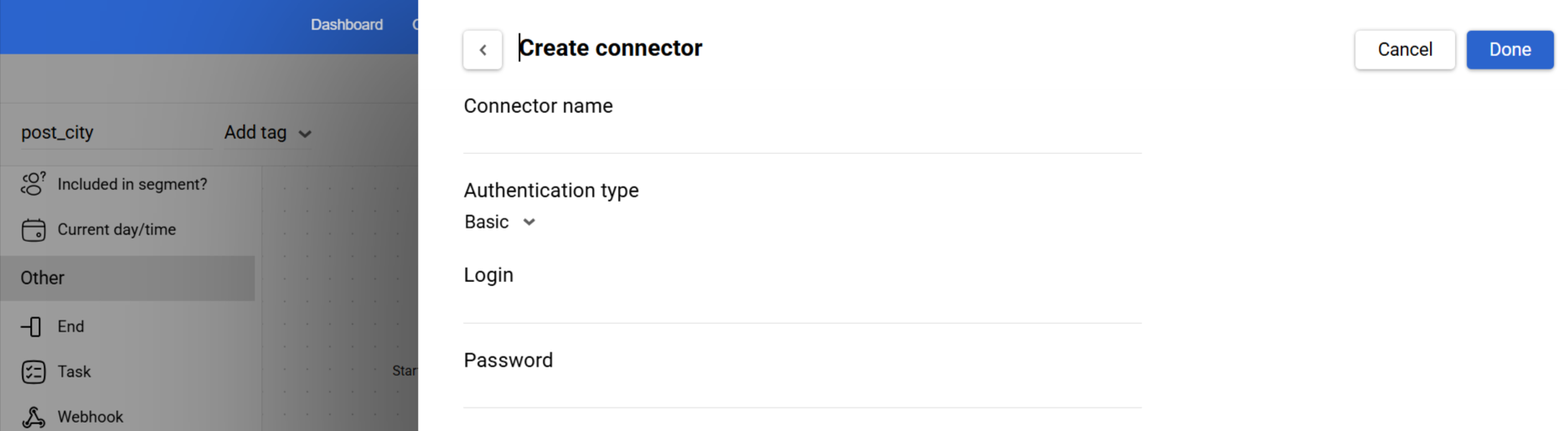 Create connector