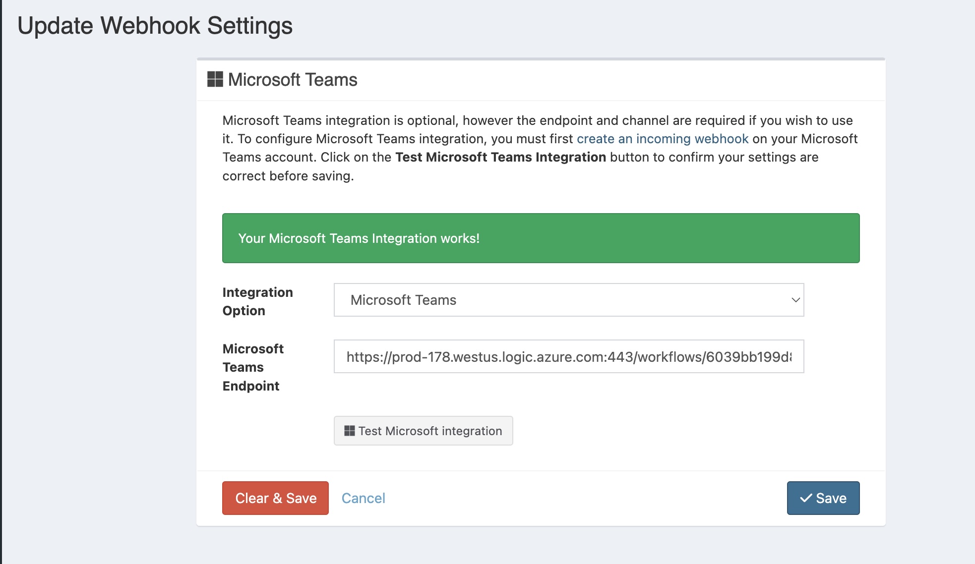 Integration test success