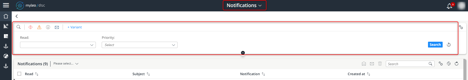 New filter and search functions