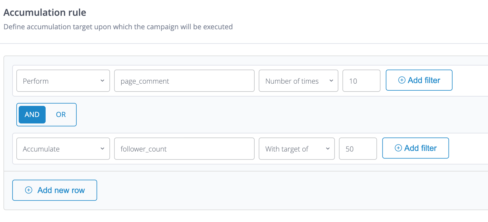 Accumulation rule to identify engaged users