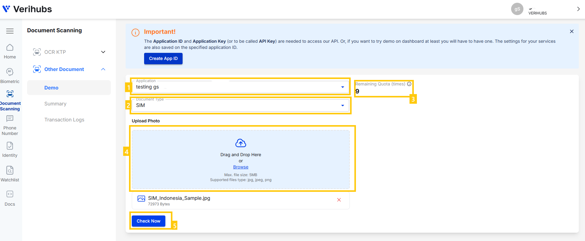 Demo OCR Document