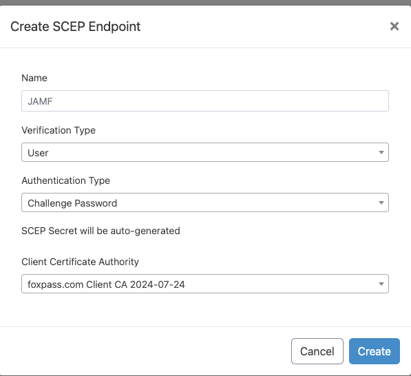 SCEP endpoint - User verification

OR