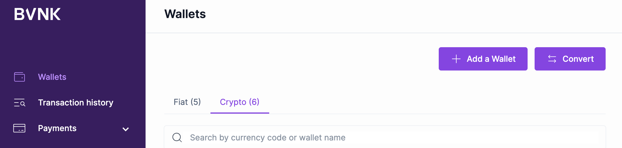 Add a wallet