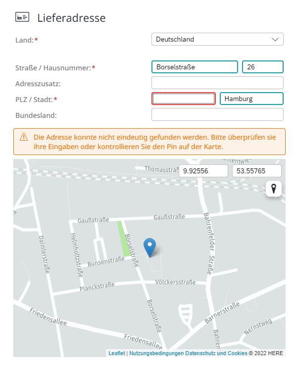 Fehlerhafte bzw. fehlende Adressdaten