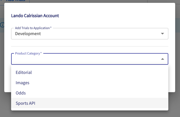 2\. Select a Product Category from the dropdown.