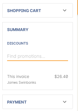 Figure 229. The Checkout promotional code field before entering the code