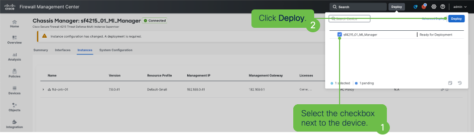 **Figure 16:** Deployment Menu