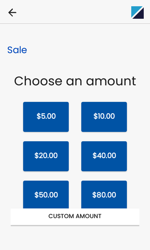 BluePOS® Cash Back Screen 2