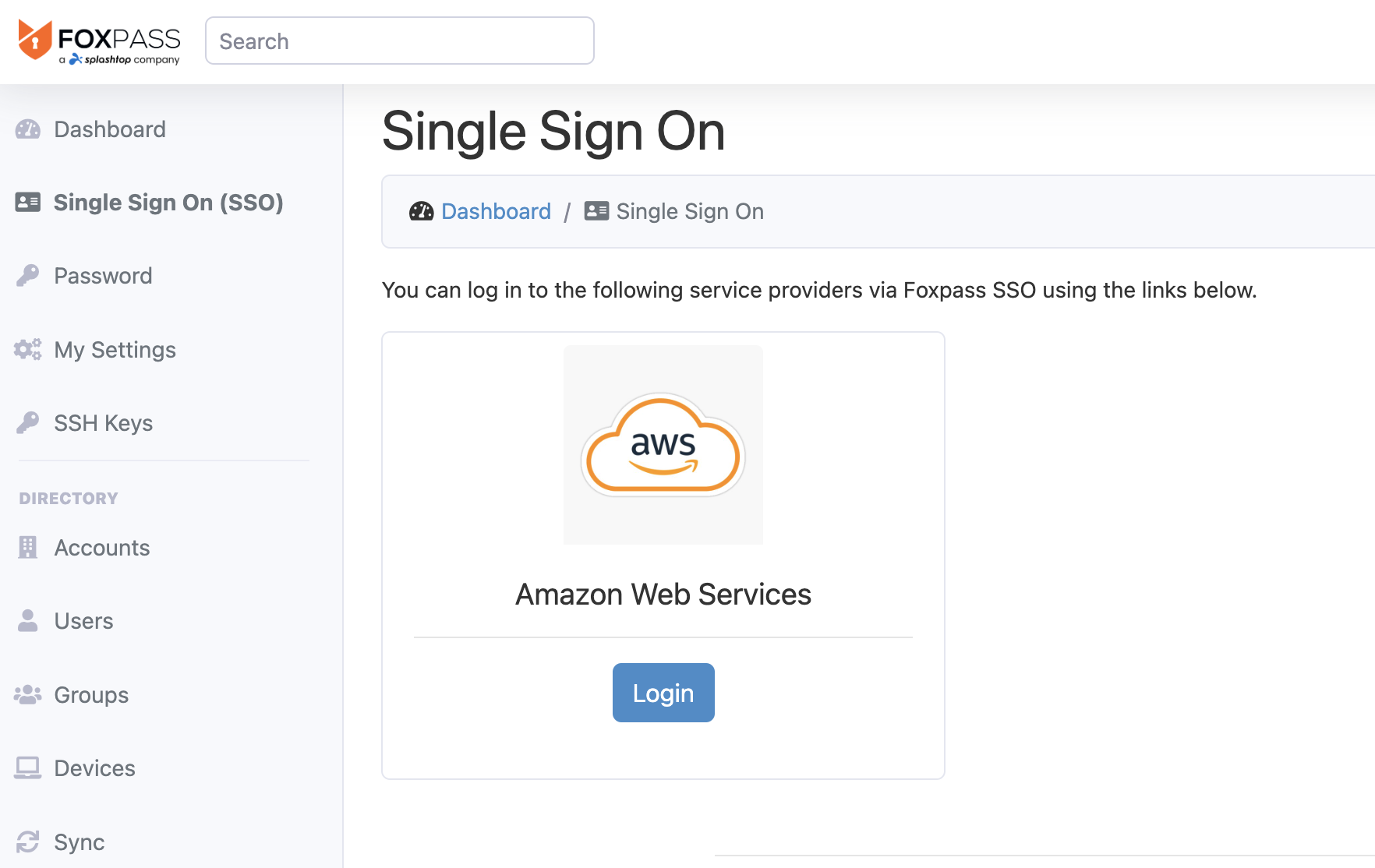 Login to AWS