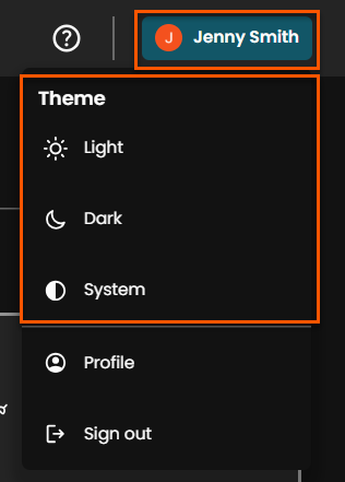 Select color theme