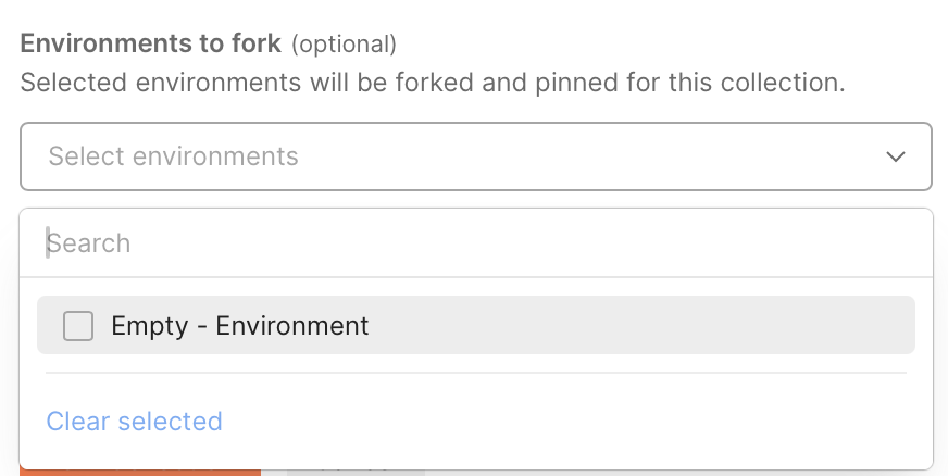 Don't forget to select the empty environment