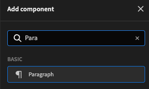 Searching for a component