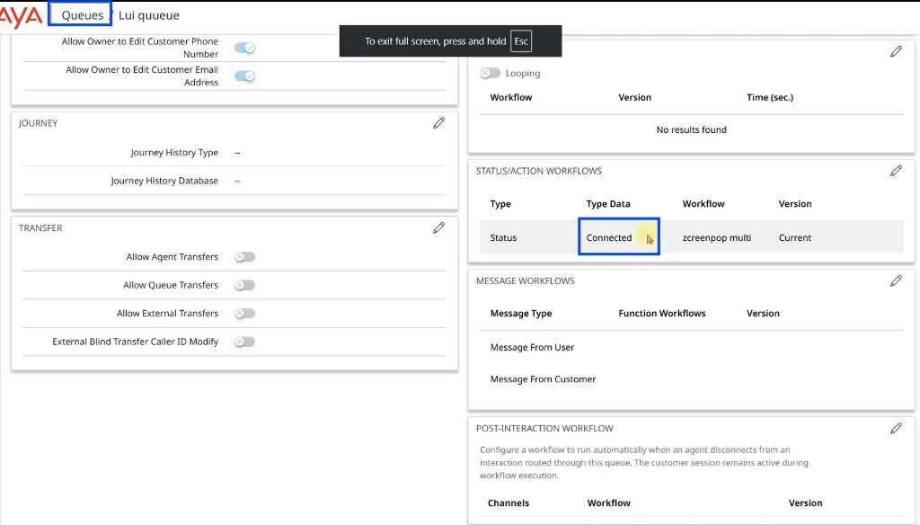 Queue Status/Action Workflows with Connected workflow assigned