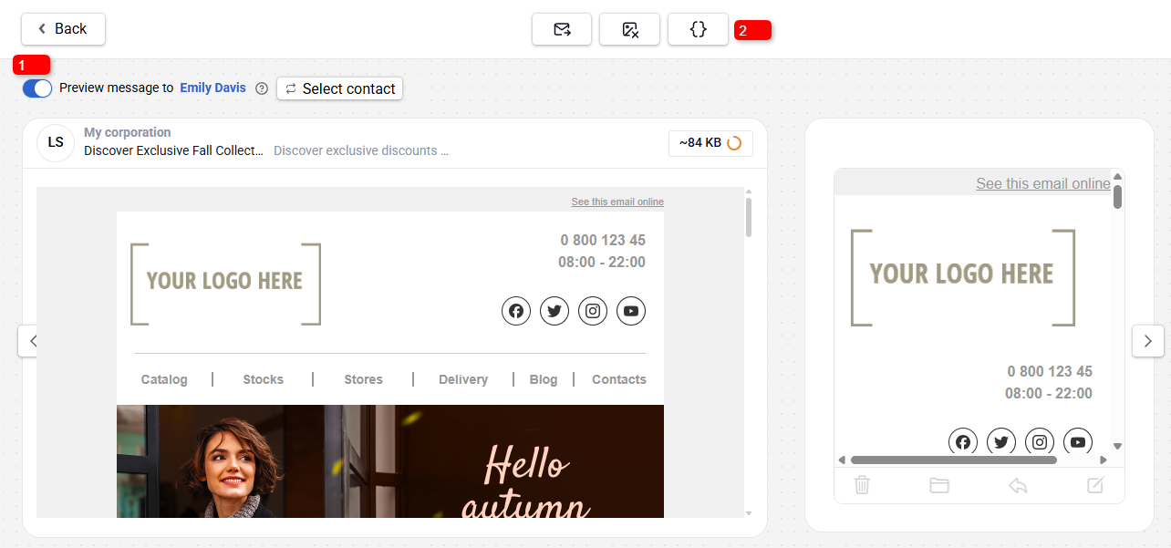 Message includes personalization