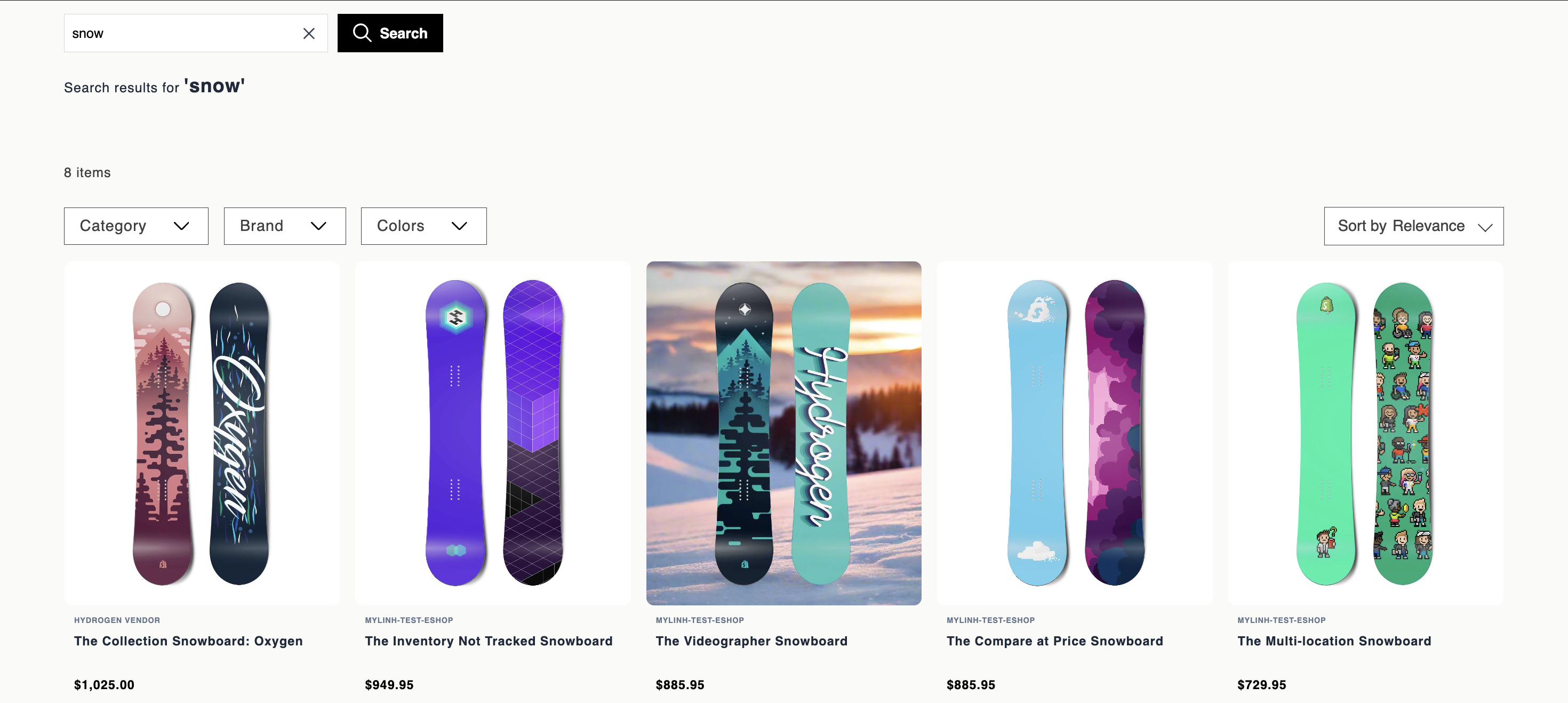 Loomi AI for Shopify search example.