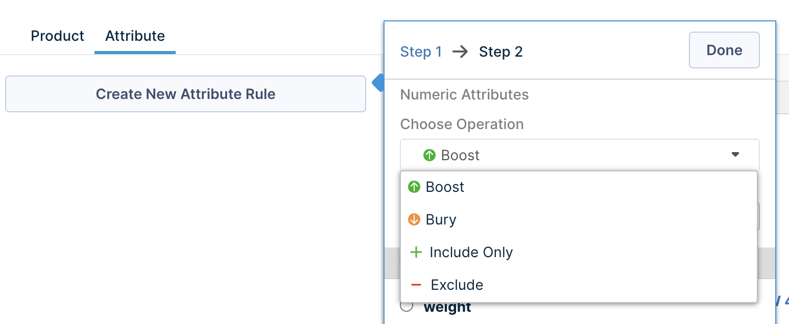 Go to Attribute > Create New Attribute Rule to view the Numeric Attribute operations