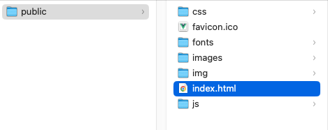 Incorrect: index.html should not be in a subdirectory.