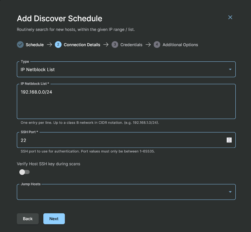Adding a Discover Hosts Schedule - Step 2
