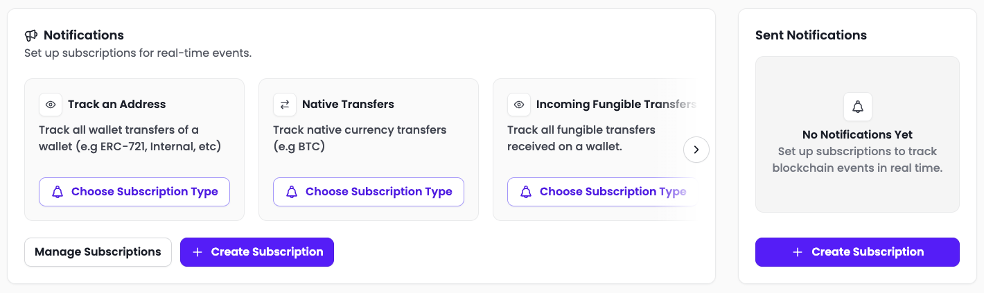 Notifications in Tatum Dashboard Overview
