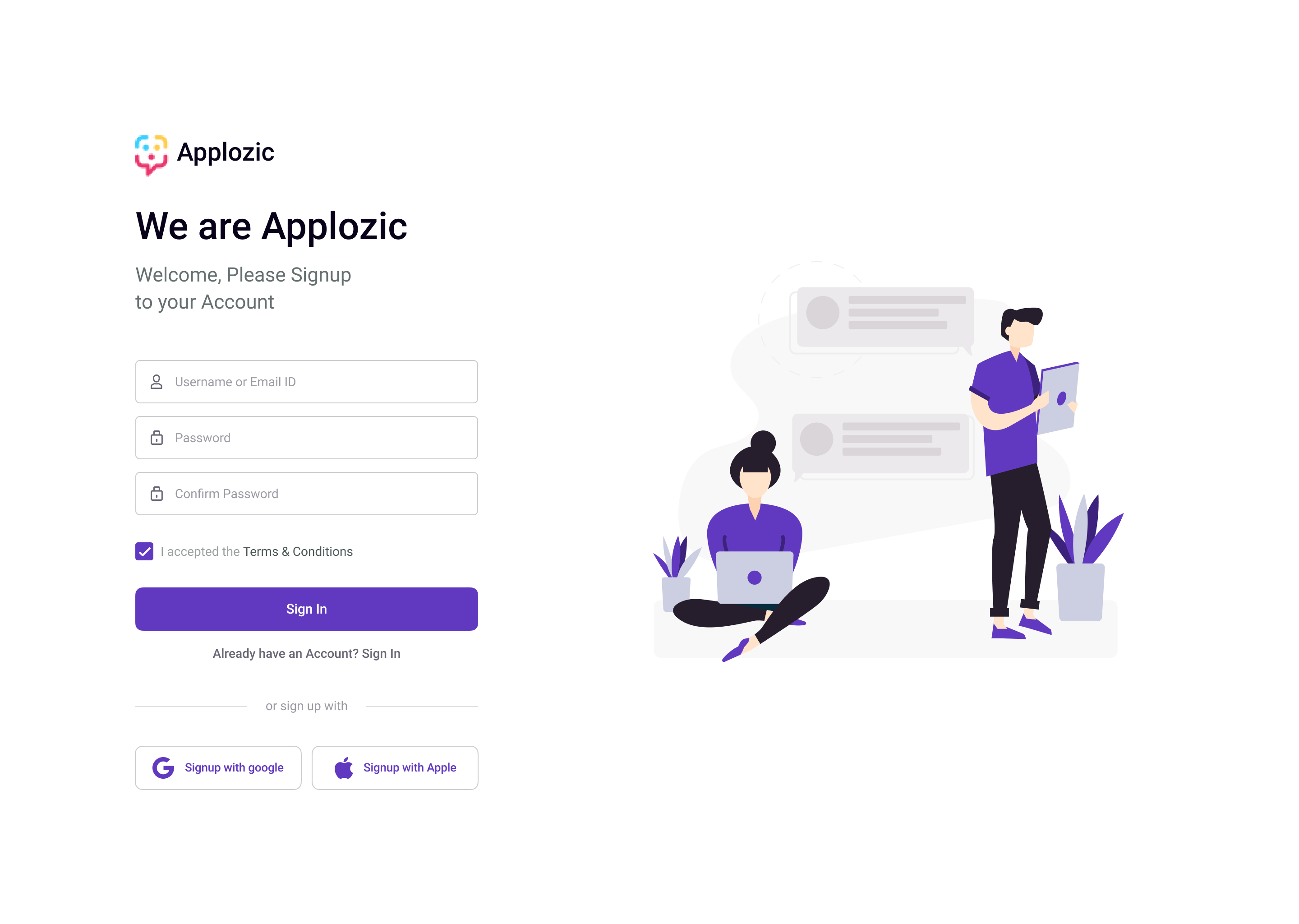 Signup.jpg Core Web SDK signup page