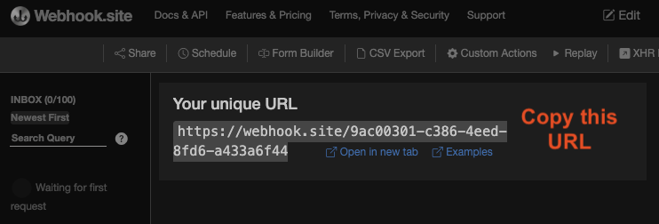 <https://webhook.site> - a free site for testing webhooks