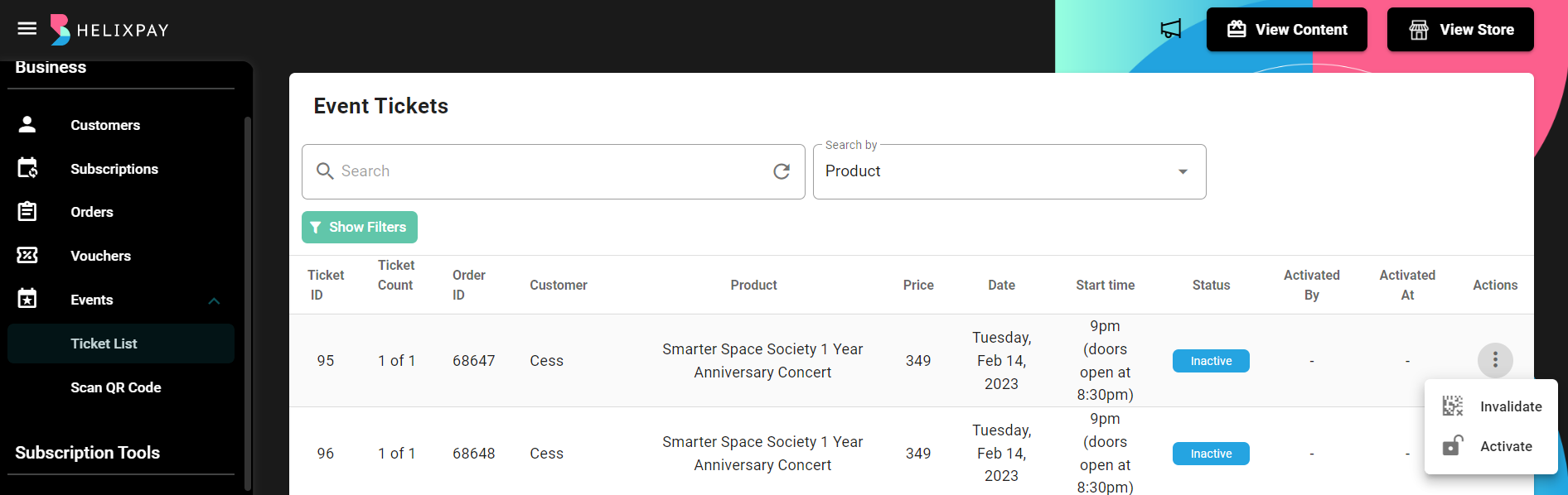 You cannot change the ticket status once it has been invalidated.