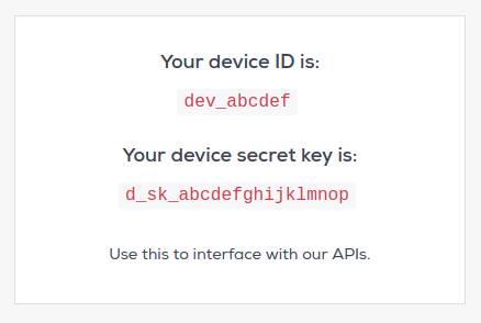 Device secret key