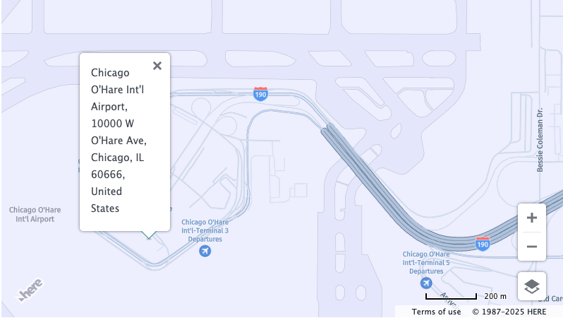 The map after retrieving landmark information