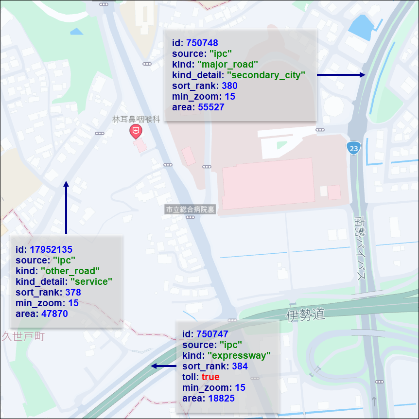 Polygonal roads in Japan
