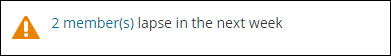 Viewing a Staff Lapsing Members Summary alert example