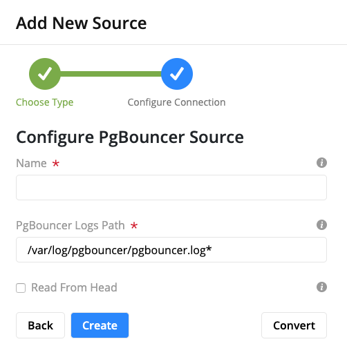 PGBouncer Log Configuration Form