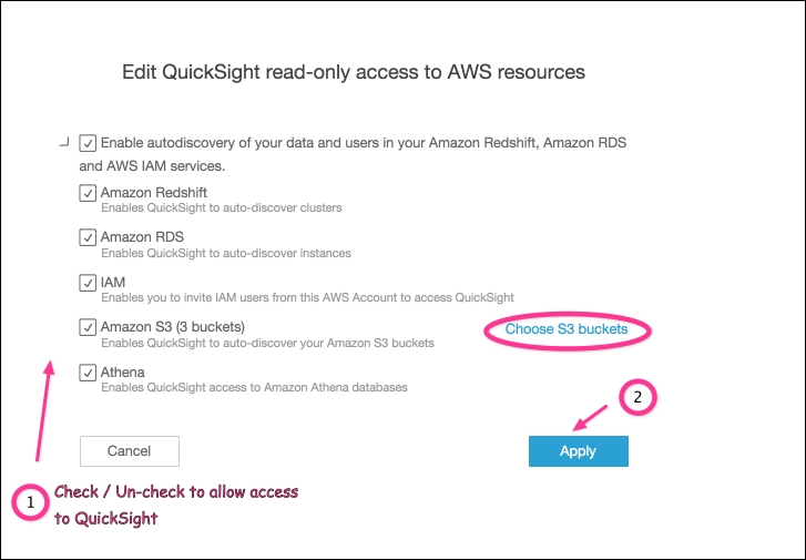 Quicksight s3 import and template report connection