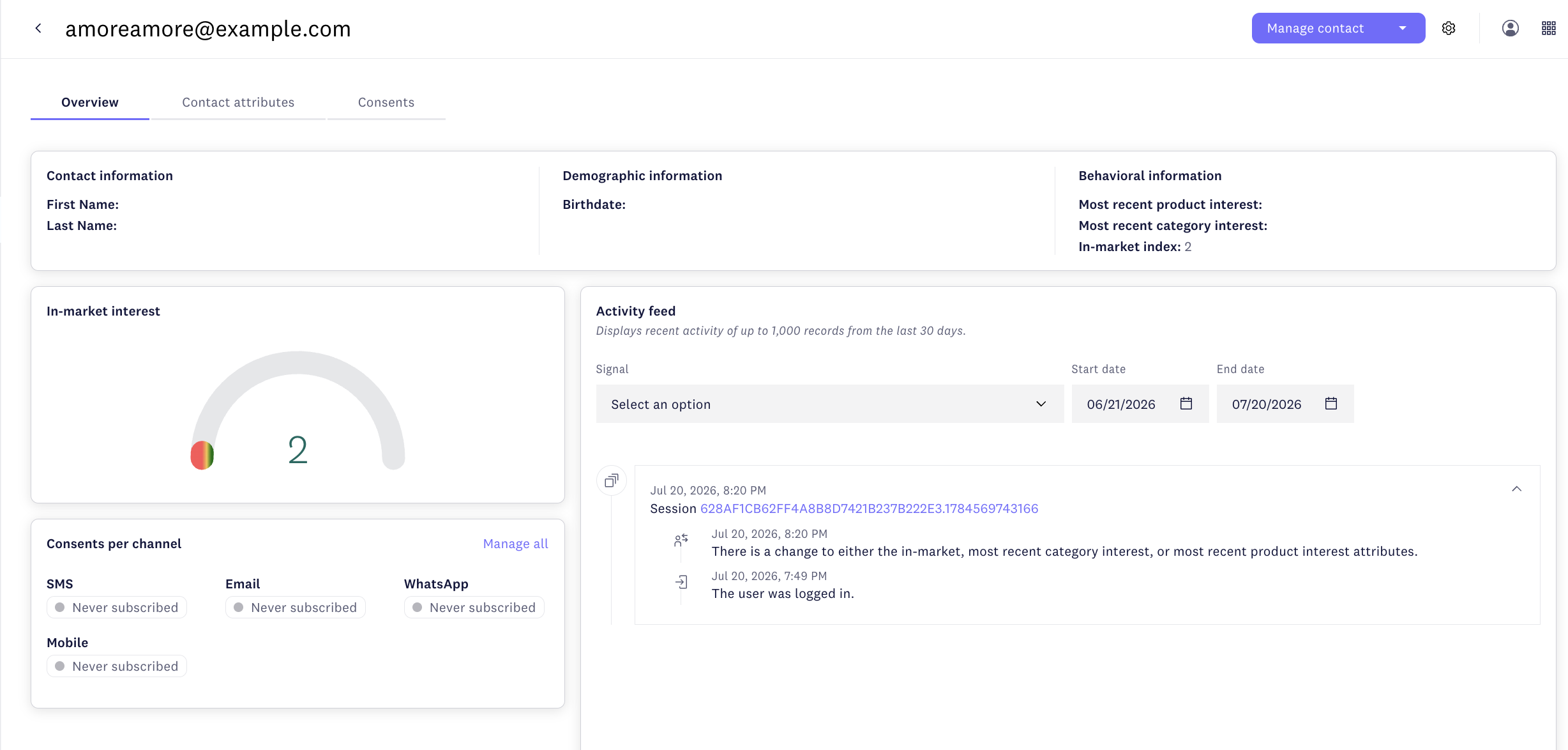 New contact added to Connect