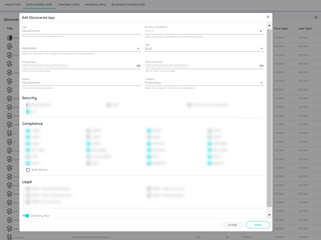 Edit SAAS Application