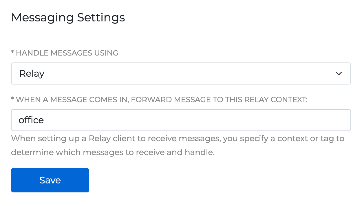 Number configuration setting for handling Messages.