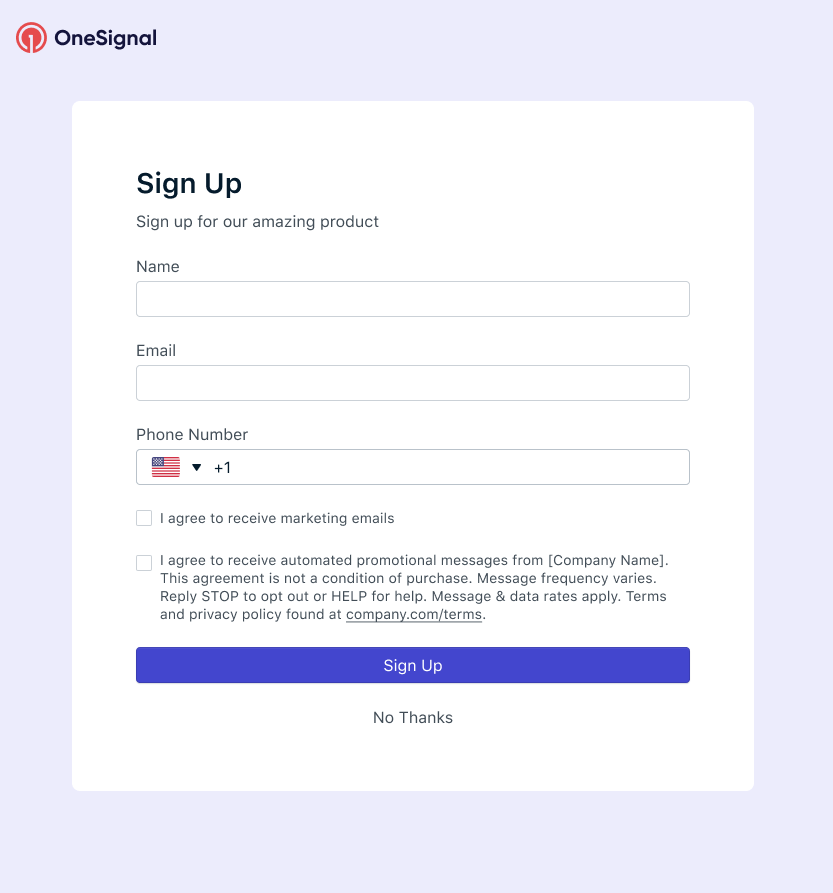 Log-in Collection Opt-in