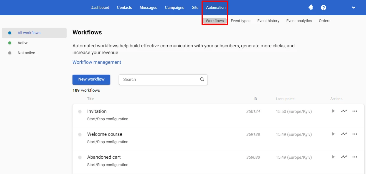 Select the workflow