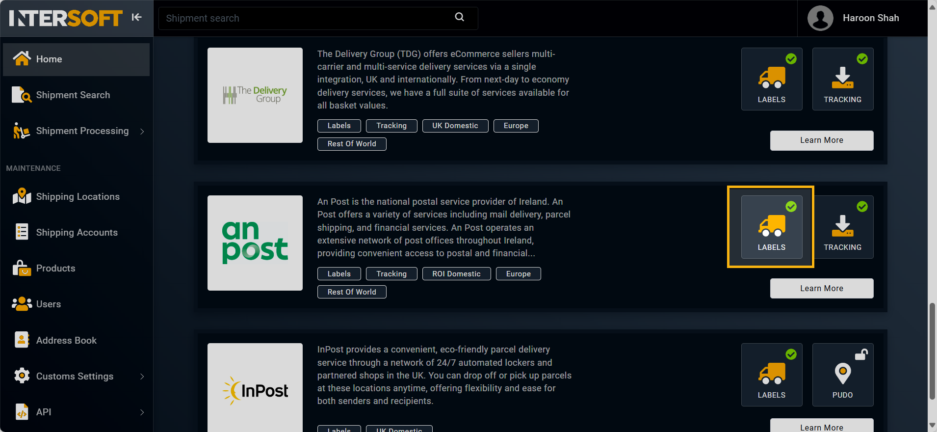 Accessing labels integration