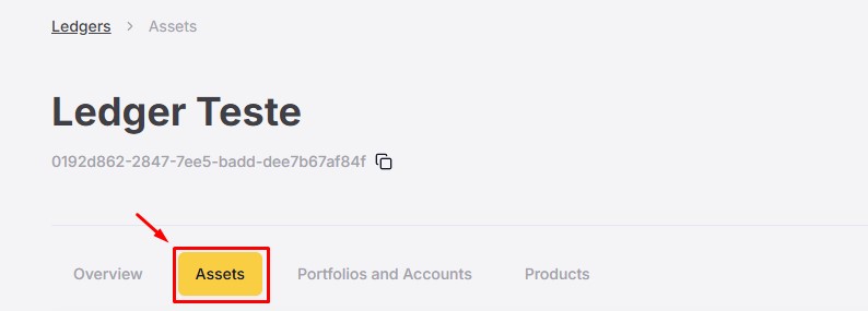 Figure 1. The Assets tab selected on the Ledger information page.