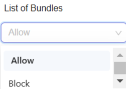 **Select Allow option for List of Bundles**