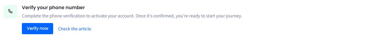 Screenshot of Step 1, Verify Your Phone Number, completed