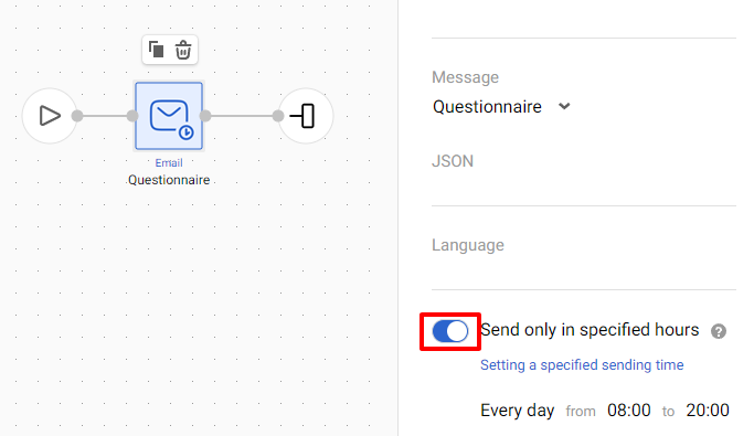 Setting a specified sending time